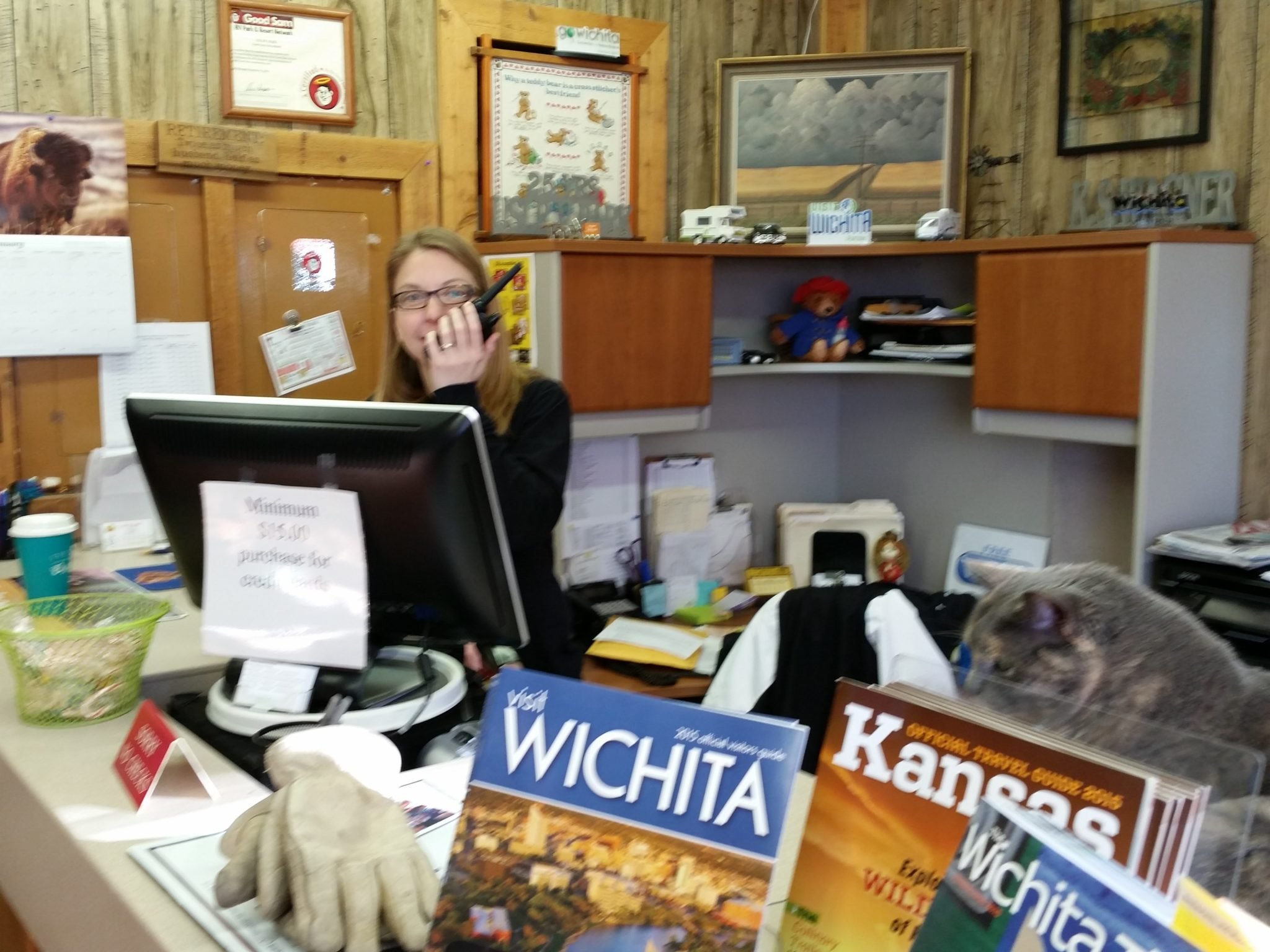 Natalie in the office.
