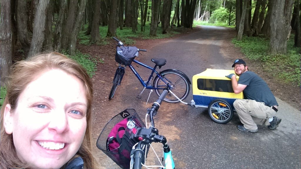 Our transportation around the island...well we got off the bikes and pushed them uphill for half that time...so I suppose biking and hiking were the modes of transportation:)